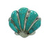 Southwest Turquoise Genuine Sterling Silver Seashell Ring Size 5-3/4 AX86433